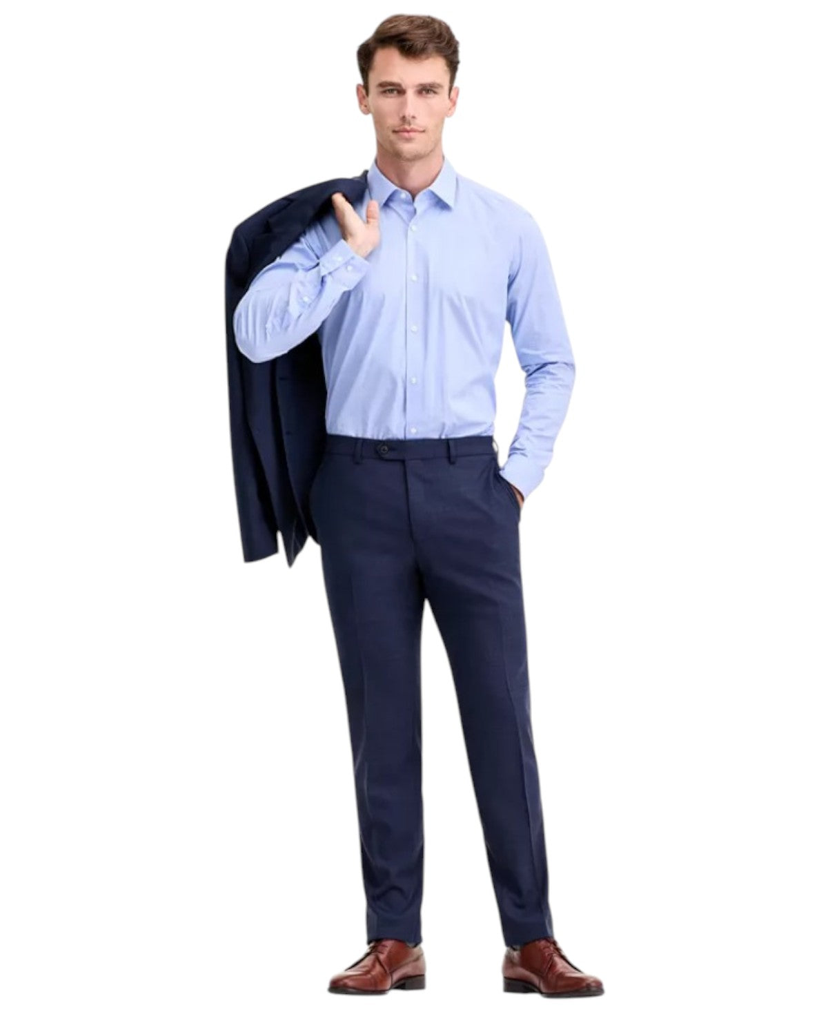 Ted Baker Mens Modern fit Dress Pants 38 / 32 Navy Blue Solid Stretch Wool