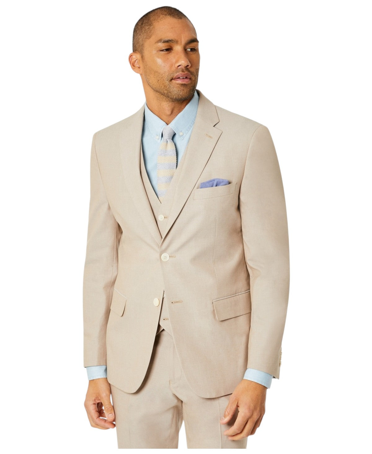 Tommy Hilfiger Mens Modern fit Suit Jacket Blazer 36 R Beige Solid Stretch