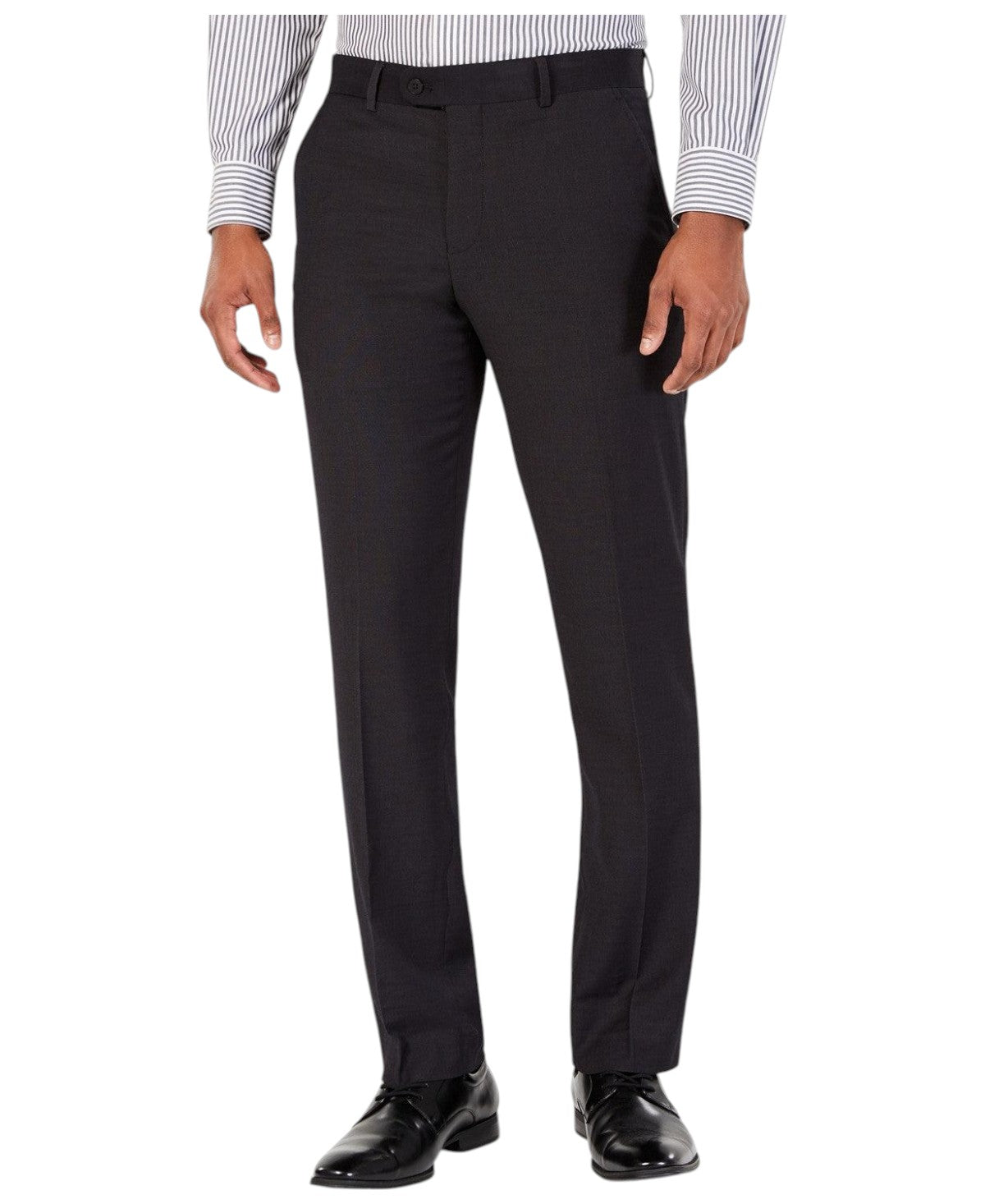Perry Ellis Mens Slim fit Dress Pants 30 / 29 Black Solid Stretch