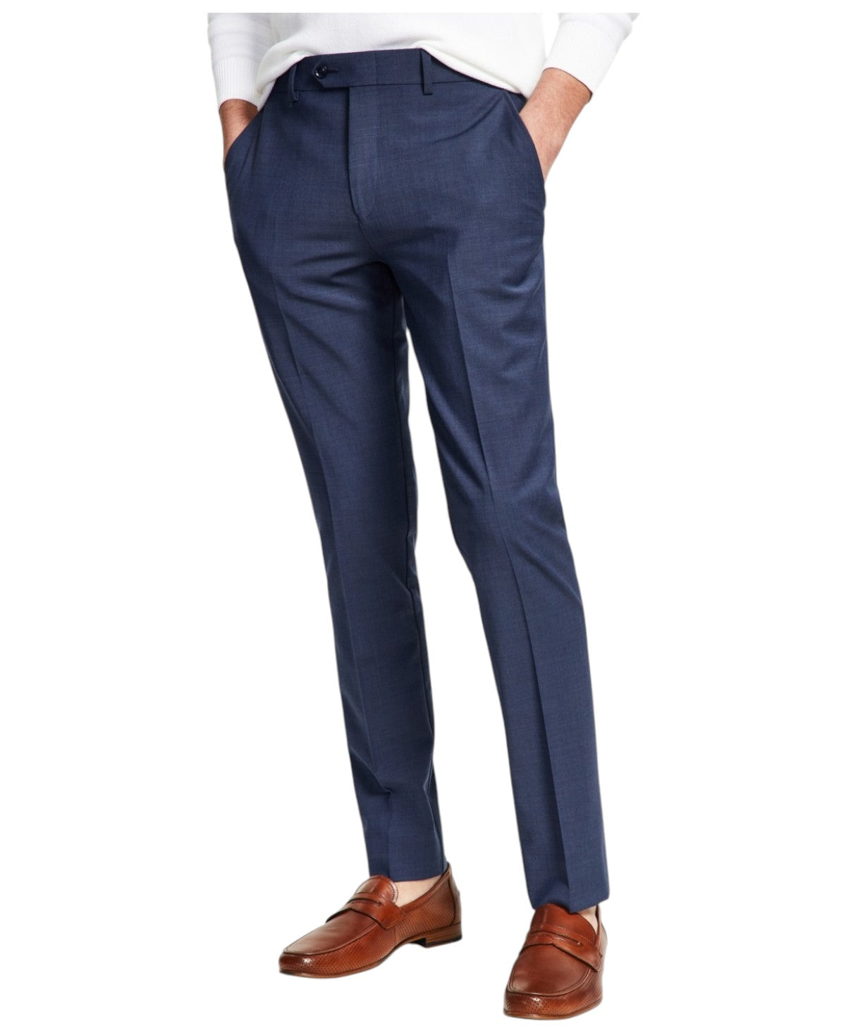 Bar Iii Mens Slim fit Dress Pants 36 / 32 Navy Blue Solid Stretch