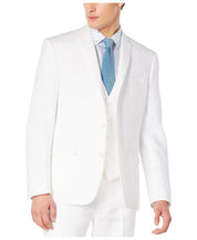 Bar Iii Mens Slim fit Sport Coat Blazer 40 R White Solid Stretch