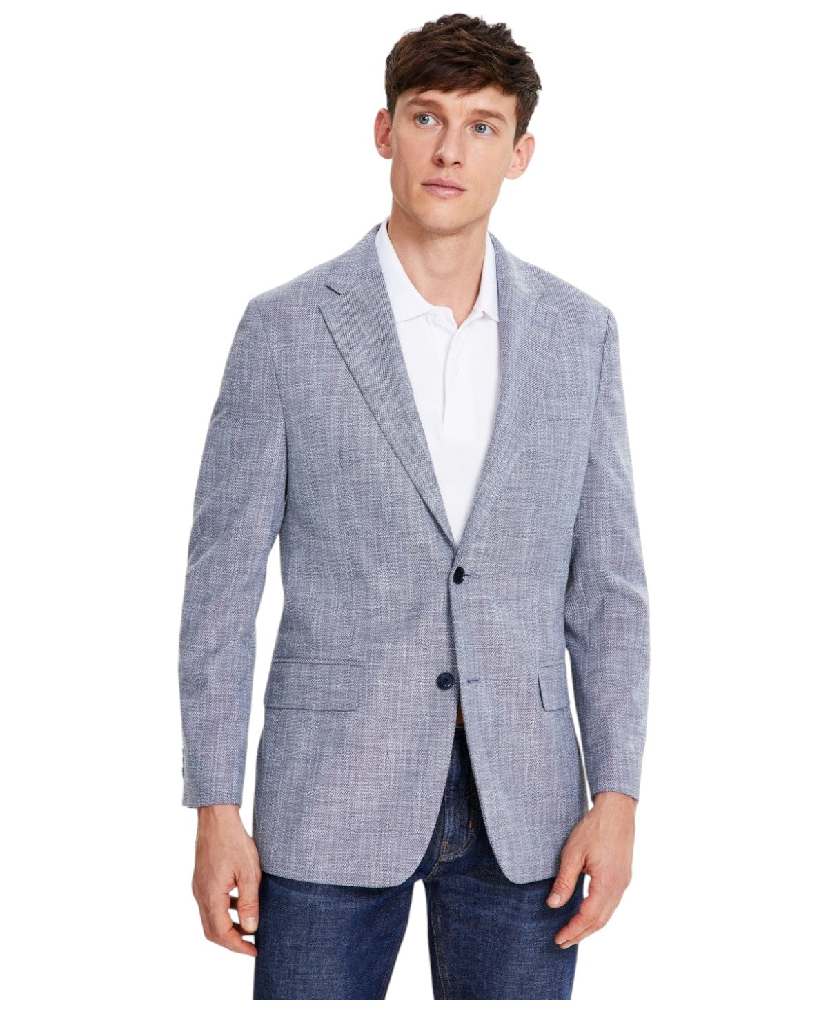 Tommy Hilfiger Mens Modern fit Sport Coat Blazer 38 S Blue Solid Stretch