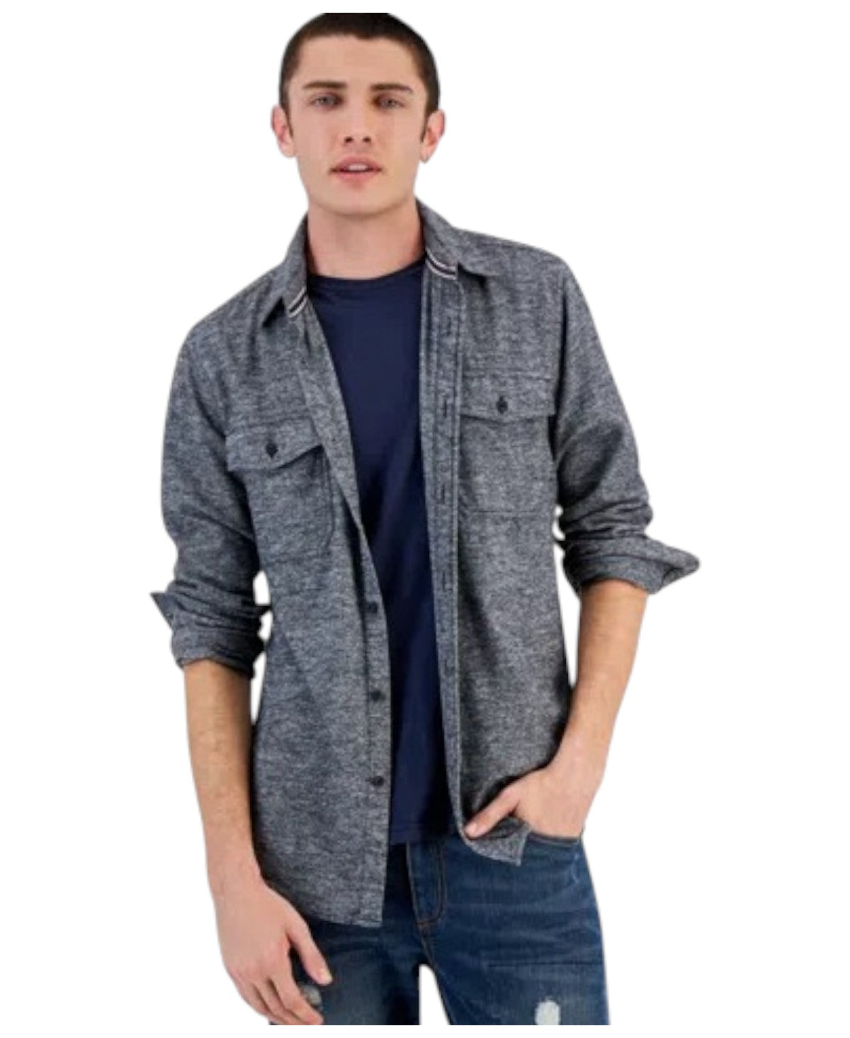 Sun + Stone Mens Regular fit Long Sleeve Button-Up Shirt XXL Black