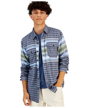 Sun + Stone Mens Regular fit Long Sleeve Button-Up Shirt Large Blue Striped