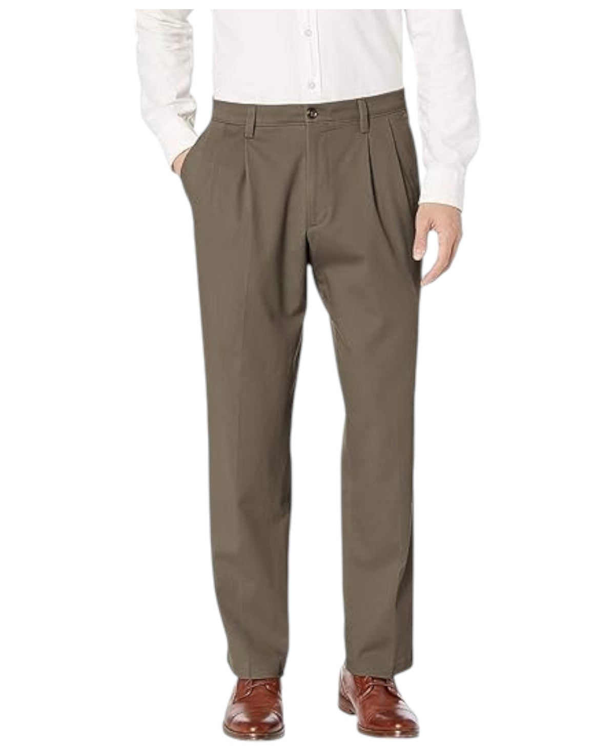 Docker's Mens Classic fit Chinos Pants 34 / 29 Brown Solid