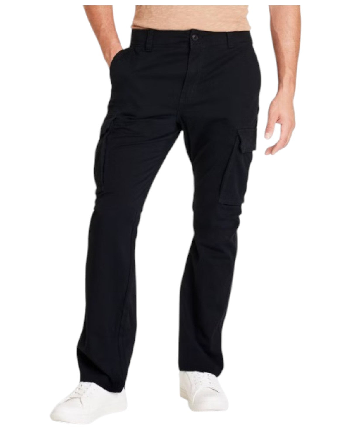 Jump Start Mens Straight fit Cargo Pants 36 / 31 Black Solid