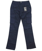 Blu Rock Mens Relaxed fit Cargo Pants 36 / 31 Navy Blue Solid