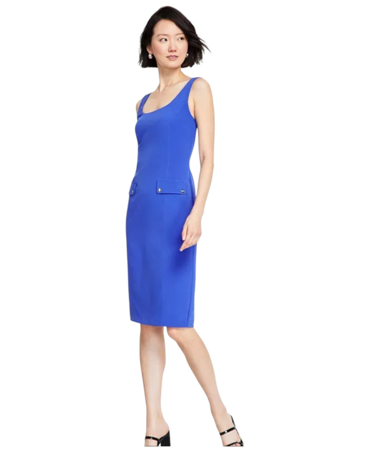KARL LAGERFELD PARIS Women's Sleeveless Sheath Dress 6 Blue