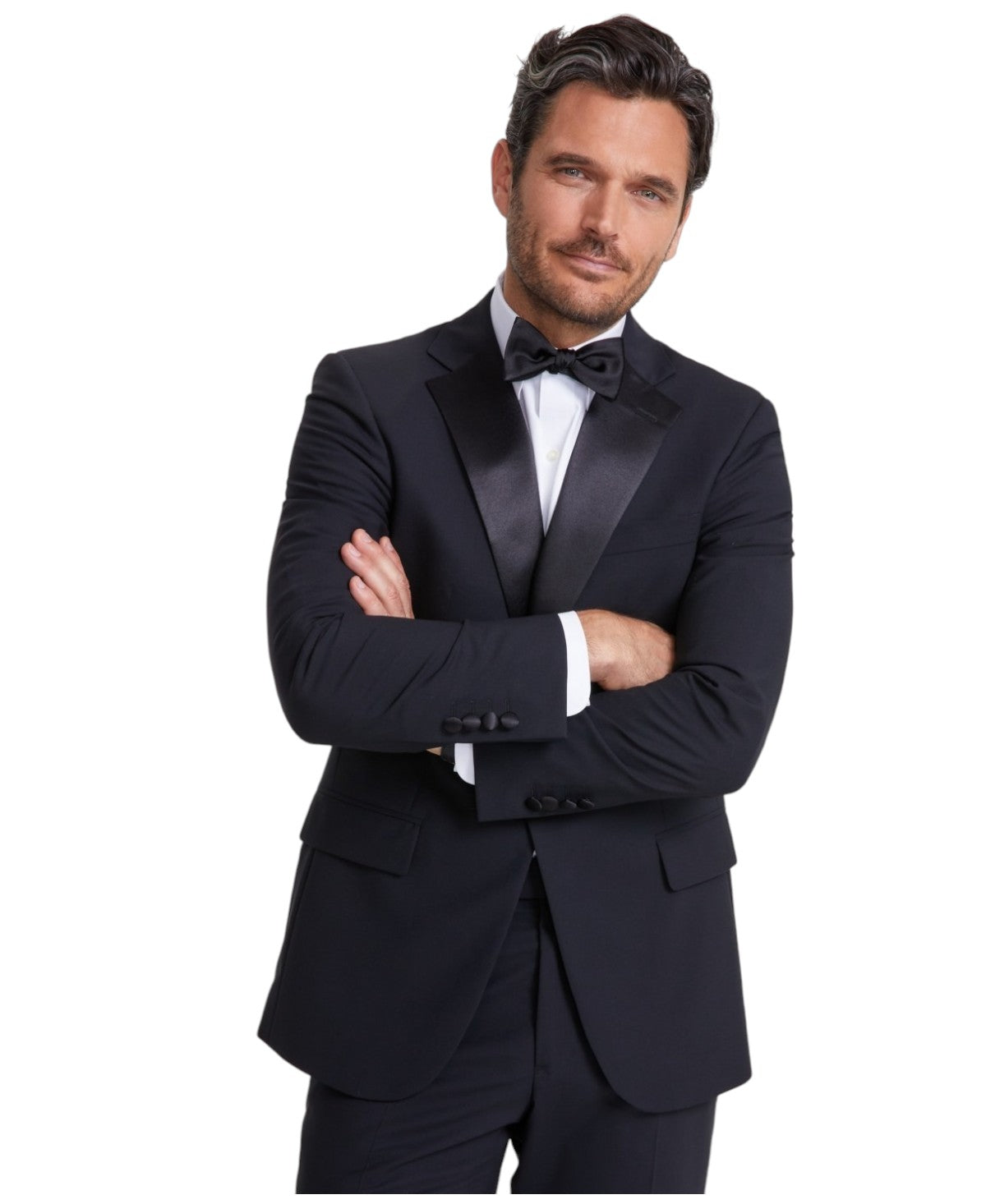 Brooks Brothers Mens Classic fit Tuxedo Jacket Blazer 46 R Black Solid Stretch