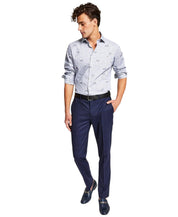 Bar Iii Mens Slim fit Dress Pants 36 / 32 Navy Blue Plaid Stretch Wool