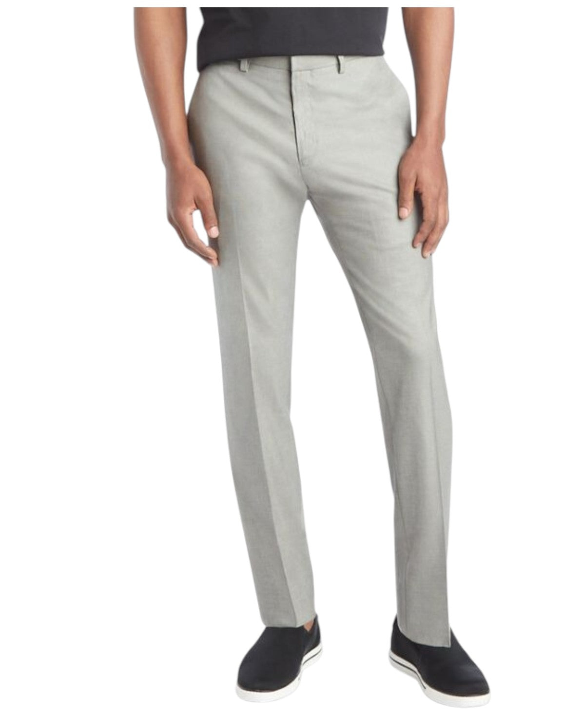 Kenneth Cole Mens Slim fit Dress Pants 36 / 29 Light Grey Solid Stretch