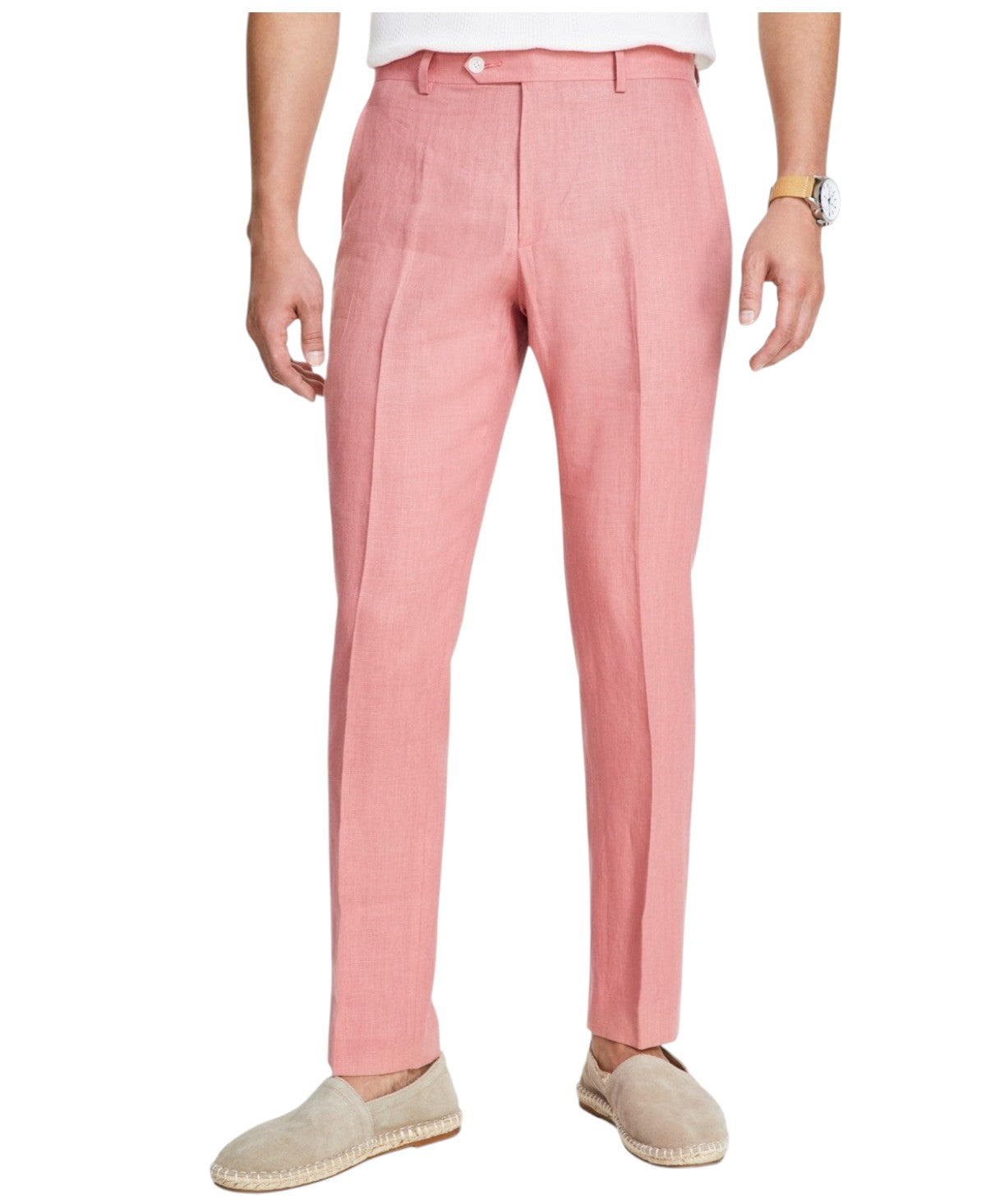 Tommy Hilfiger Mens Modern fit Dress Pants 34 / 30 Light Red Solid Stretch