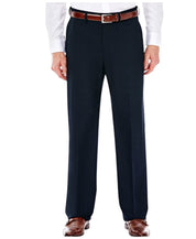 Haggar Mens Classic fit Dress Pants 42 / 30 Navy Blue Solid Stretch