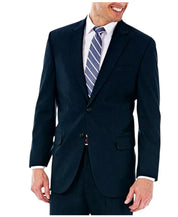 Haggar Mens Classic fit Suit Jacket Blazer 40 R Navy Blue Solid Stretch