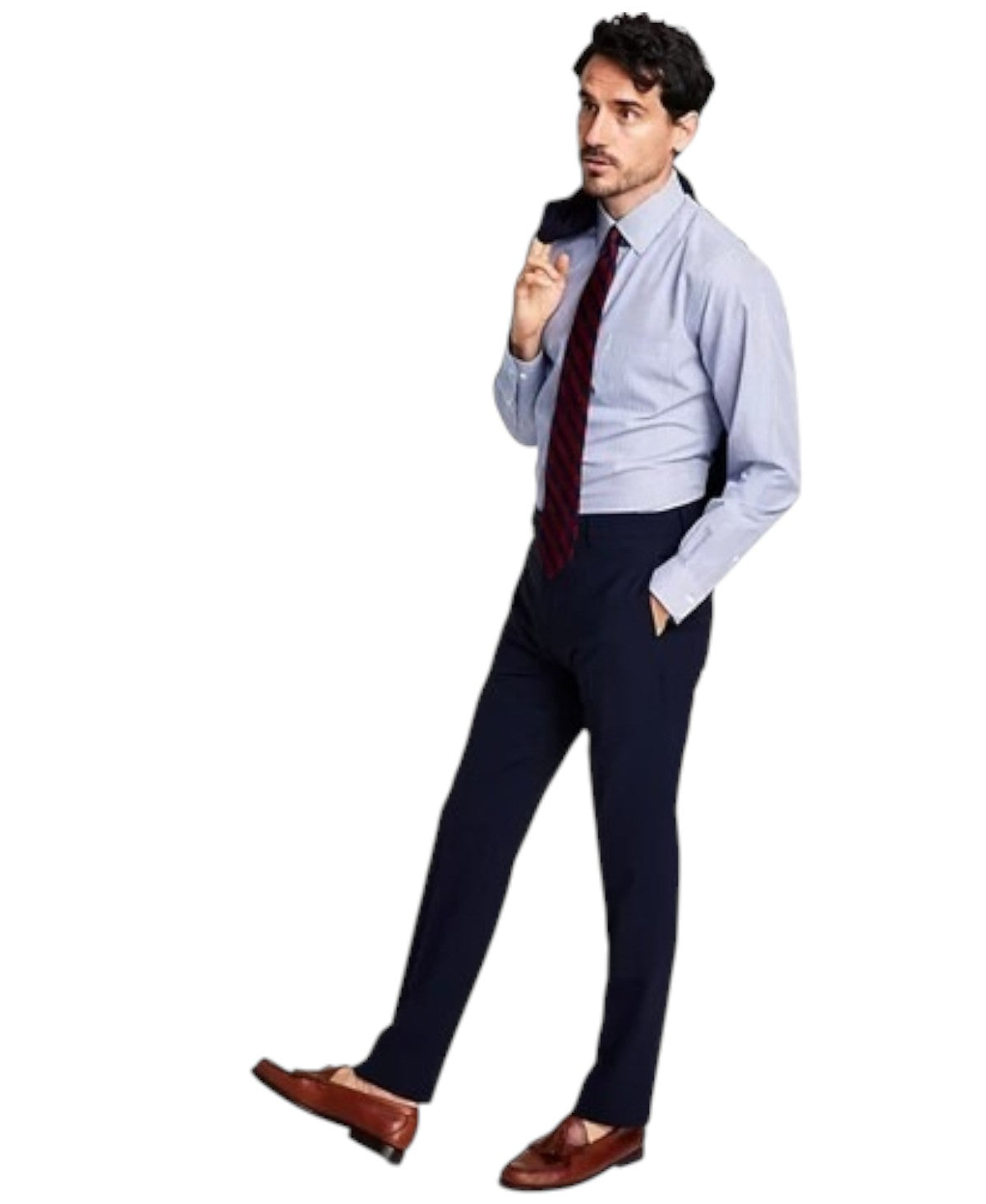 Brooks Brothers Mens Classic fit Dress Pants 36 / 34 Navy Blue Solid Stretch