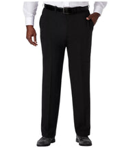 Haggar Mens Classic fit Dress Pants 44 / 30 Black Solid Stretch