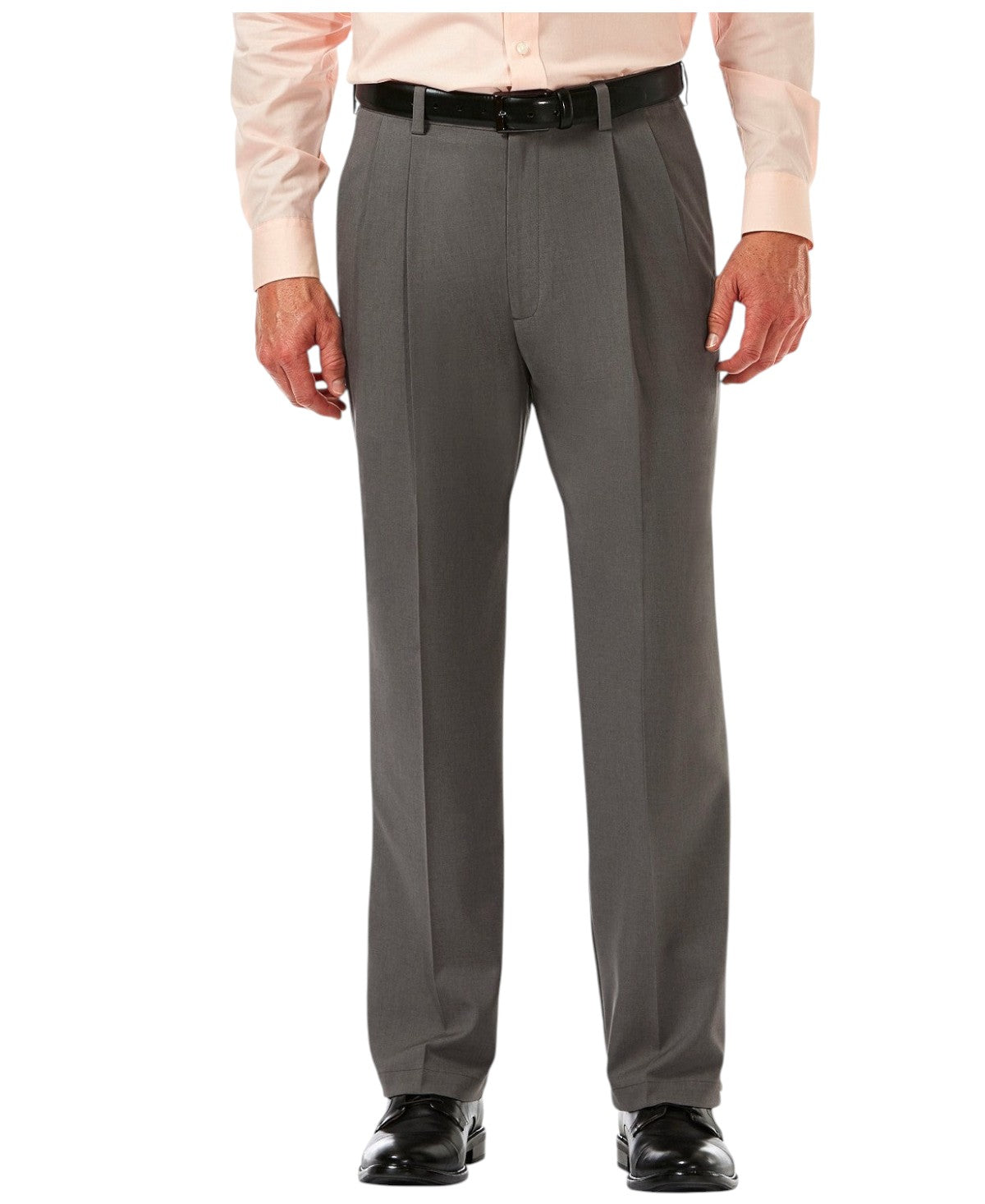 Haggar Mens Classic fit Dress Pants 36 / 34 Grey Solid Stretch
