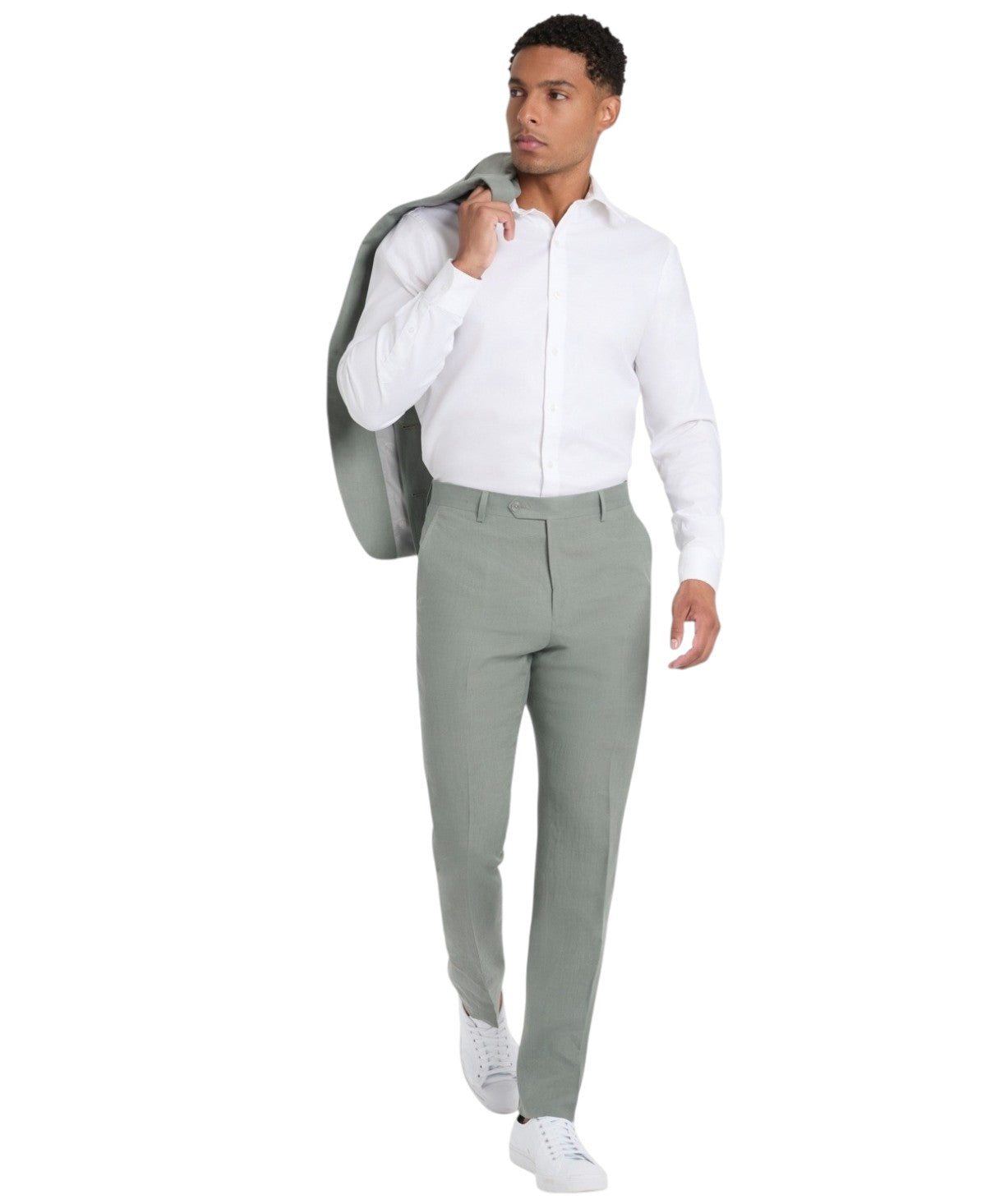 Tommy Hilfiger Mens Modern fit Dress Pants 30 / 30 Sage Green Solid Stretch