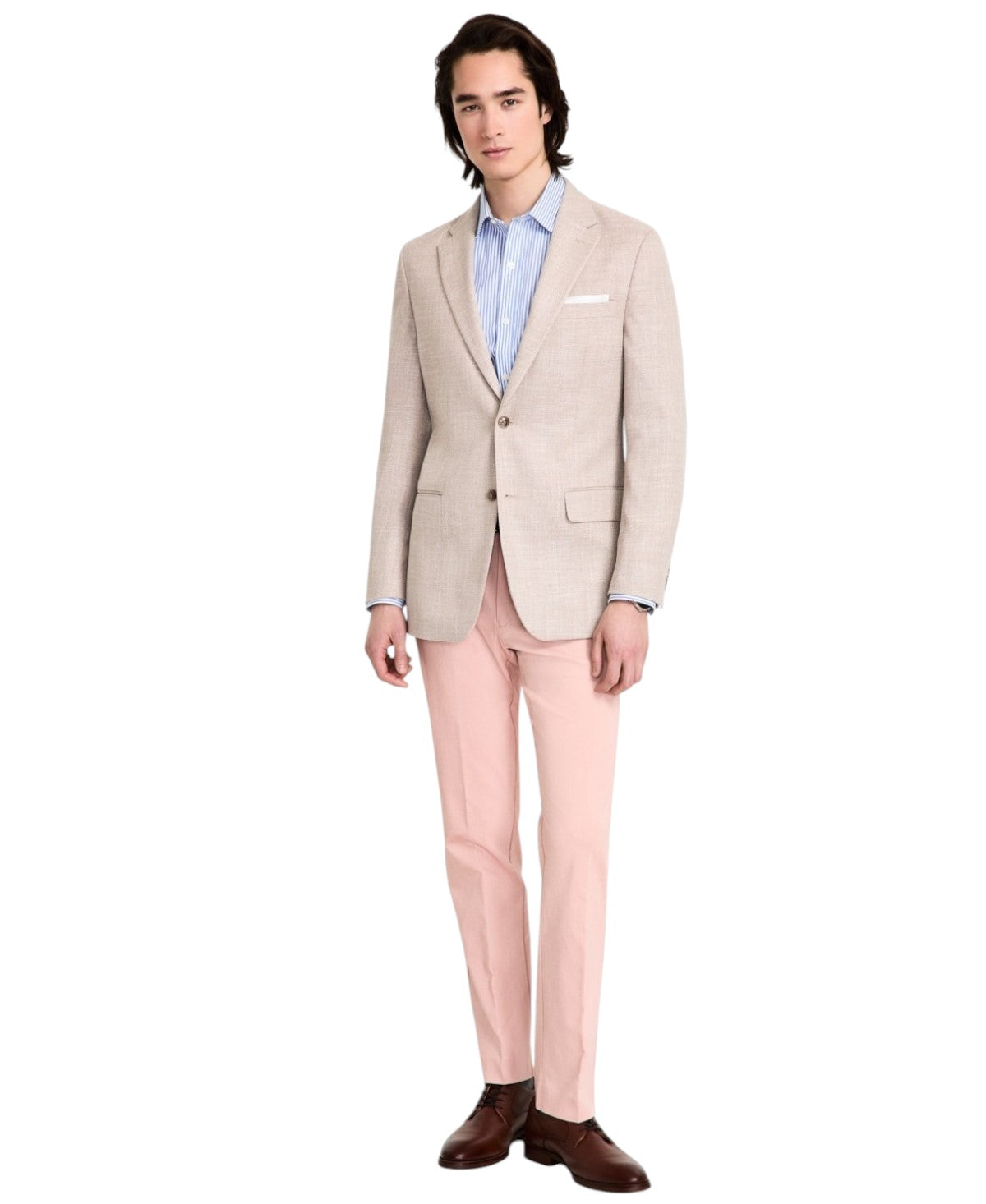 Tommy Hilfiger Mens Modern fit Sport Coat Blazer 40 R Beige Solid Stretch