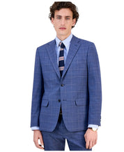 Tommy Hilfiger Mens Modern fit Suit Jacket Blazer 46 L Blue Plaid Stretch