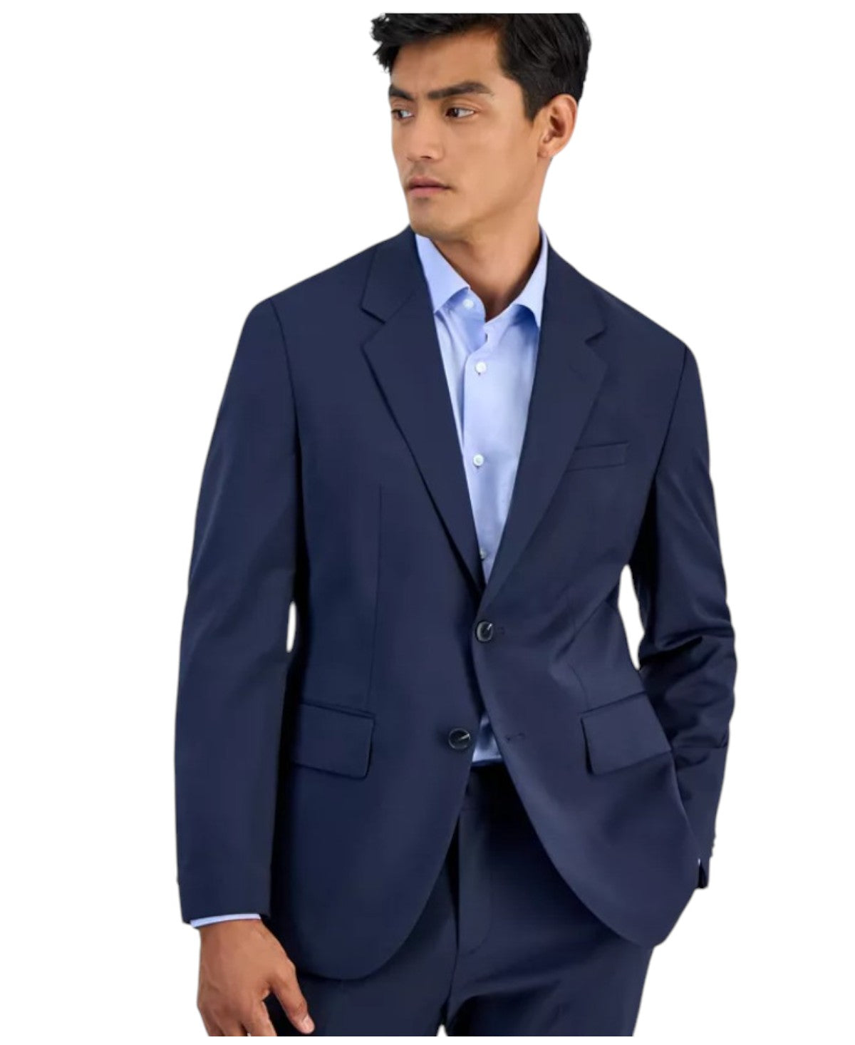 Hugo Boss Mens Modern fit Suit Jacket Blazer 48 R Navy Blue Solid Stretch