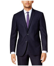 Kenneth Cole Mens Slim fit Suit Jacket Blazer 40 L Navy Blue Solid Stretch