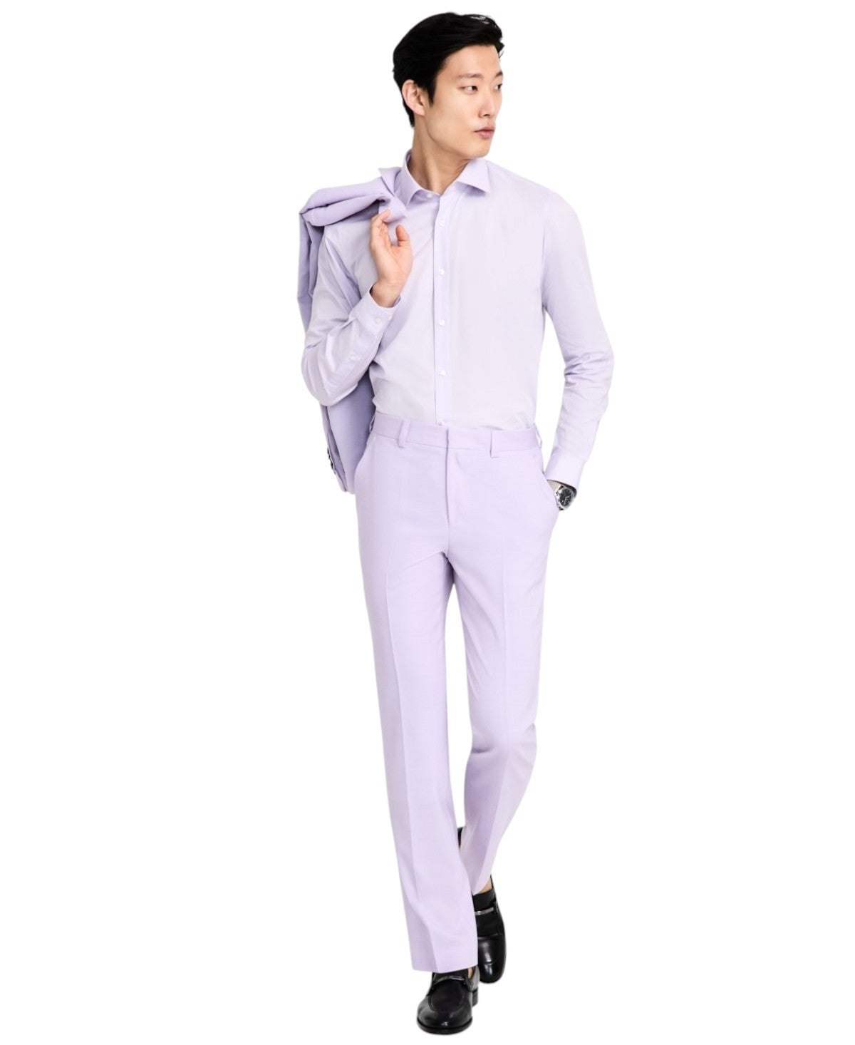 Hugo Boss Mens Modern fit Dress Pants 34 / 32 Lavender Purple Solid Stretch