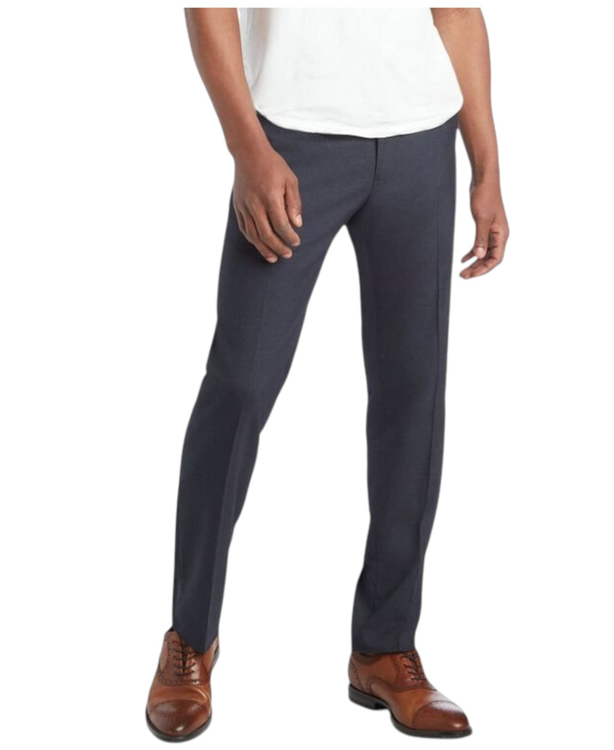 Kenneth Cole Mens Slim fit Dress Pants 31 / 30 Navy Blue Solid Stretch
