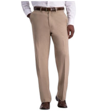 Haggar Mens Classic fit Dress Pants 36 / 30 Beige Solid Stretch