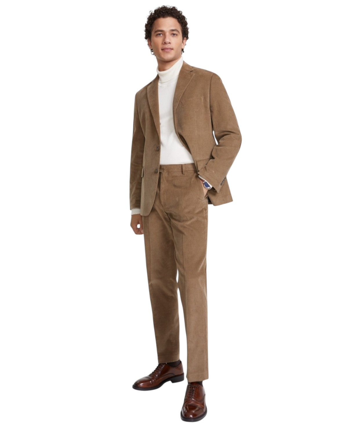 Tommy Hilfiger Mens Modern fit Corduroy Sport Coat Blazer 40 S Brown Solid