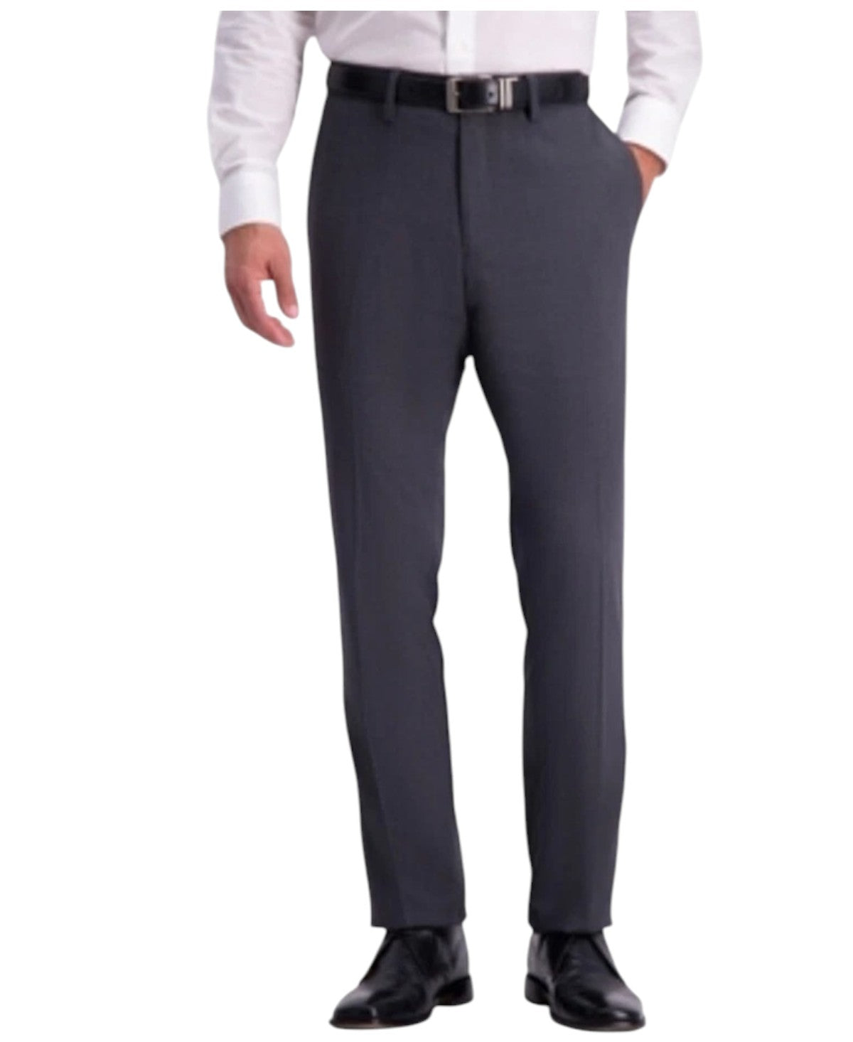 Kenneth Cole Mens Slim fit Dress Pants 36 / 29 Charcoal Grey Check Stretch