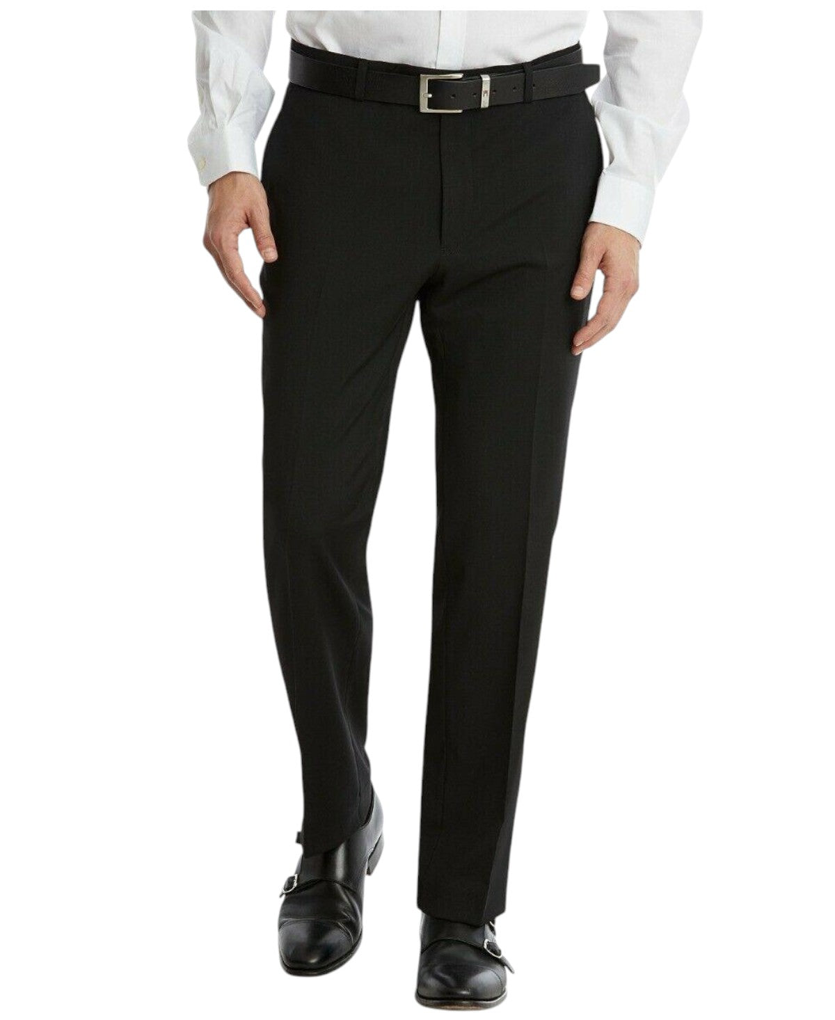 Tommy Hilfiger Mens Modern fit Dress Pants 34 / 34 Black Solid Stretch