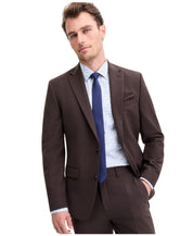 Bar Iii Mens Slim fit Suit Jacket Blazer 38 S Brown Solid Stretch Wool
