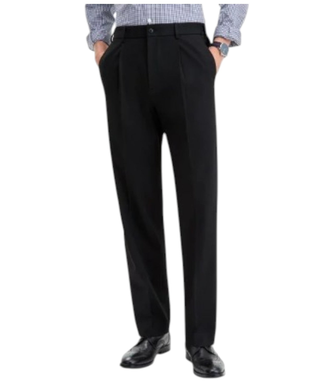 Tommy Hilfiger Mens Relaxed fit Dress Pants 30 / 32 Black Solid Stretch