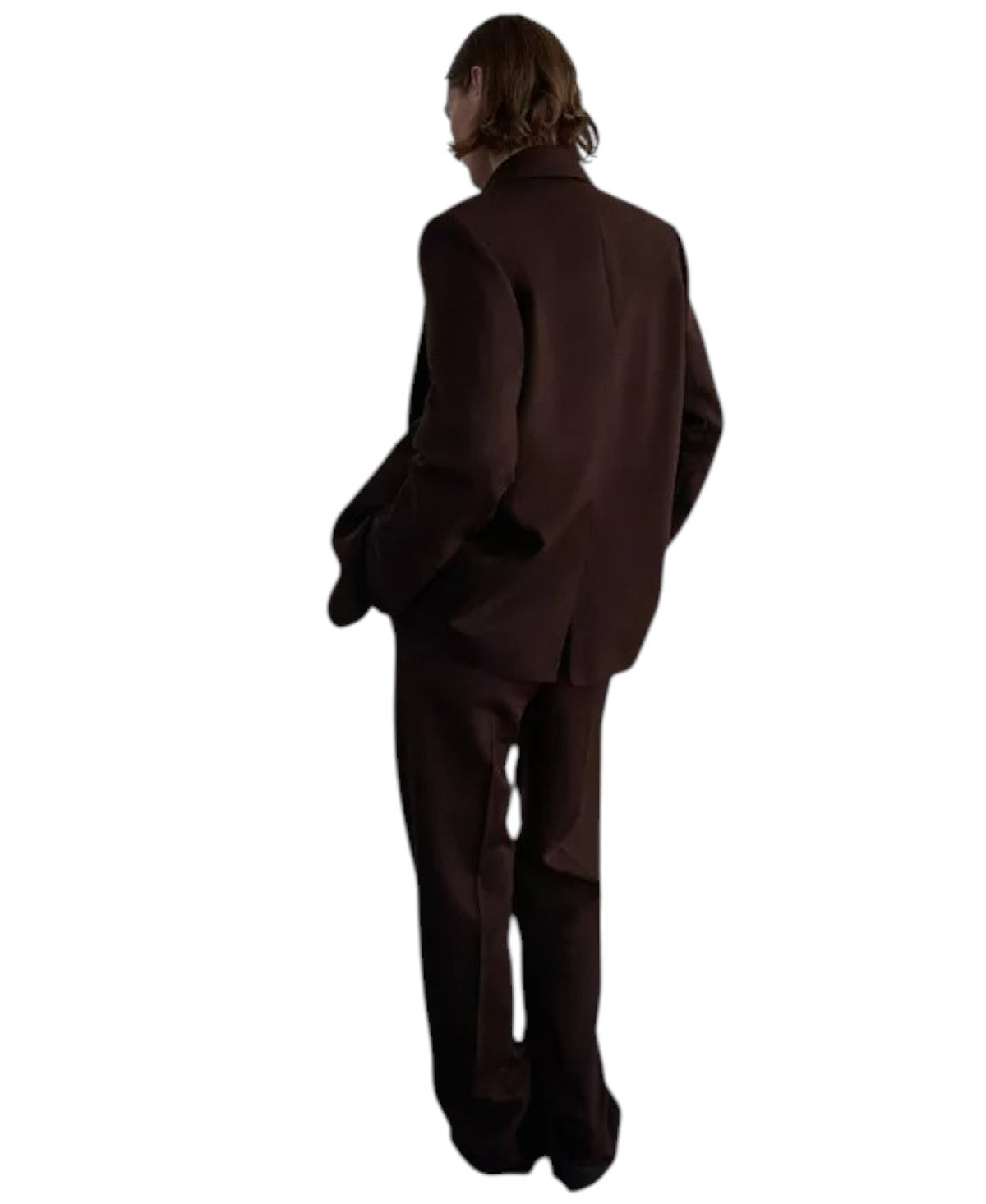 MANGO MNG Womens Regular fit Sport Coat Blazer Large Brown Solid Wool