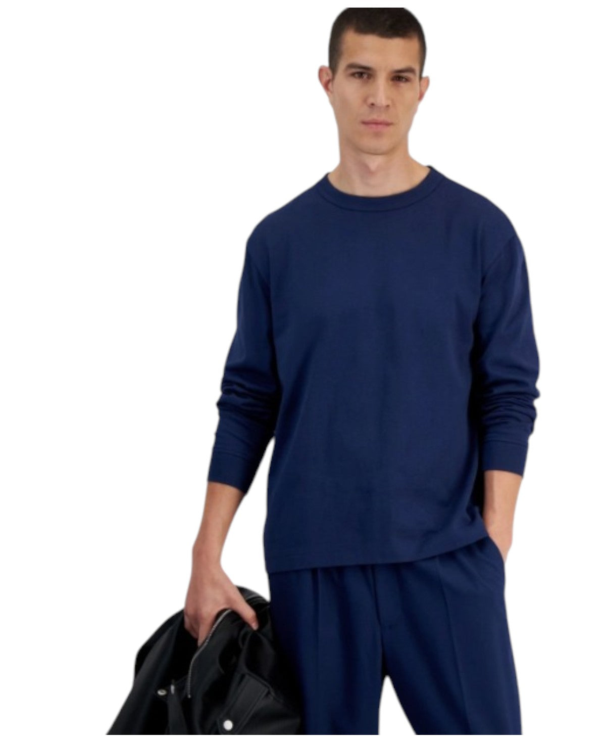 Mode of One Mens Regular fit Long Sleeve Crewneck Sweatshirt XL Blue Solid