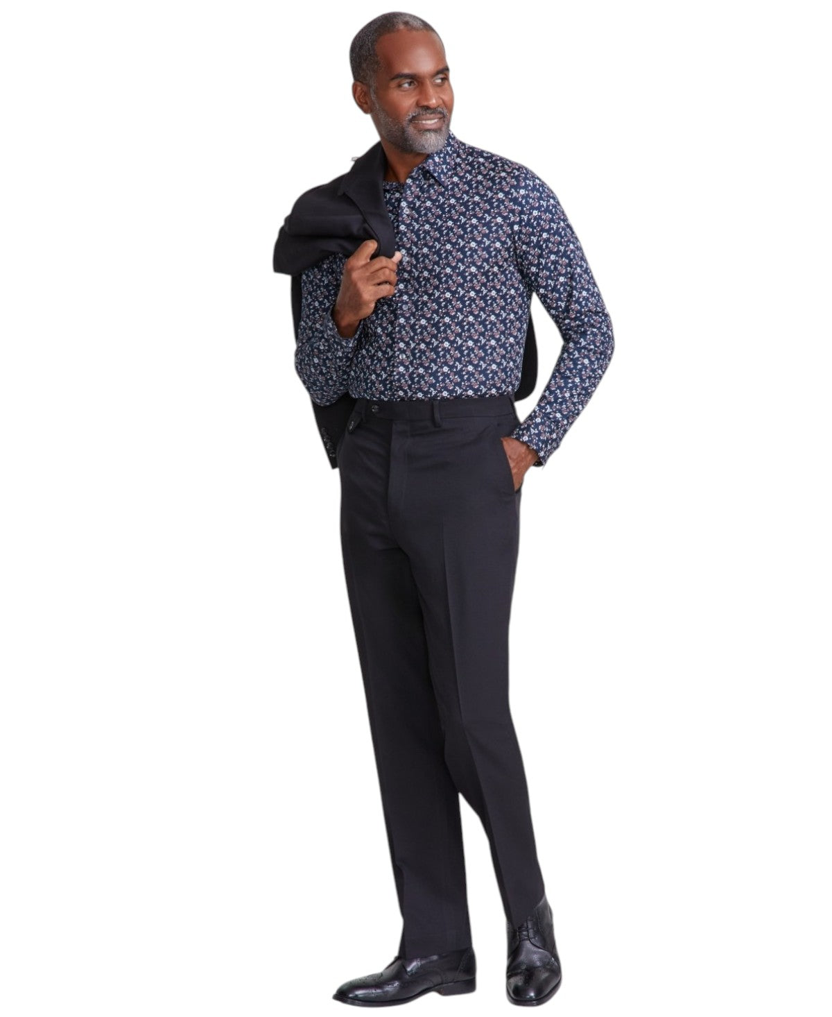 Tayion Mens Classic fit Dress Pants 36 / 32 Black Solid