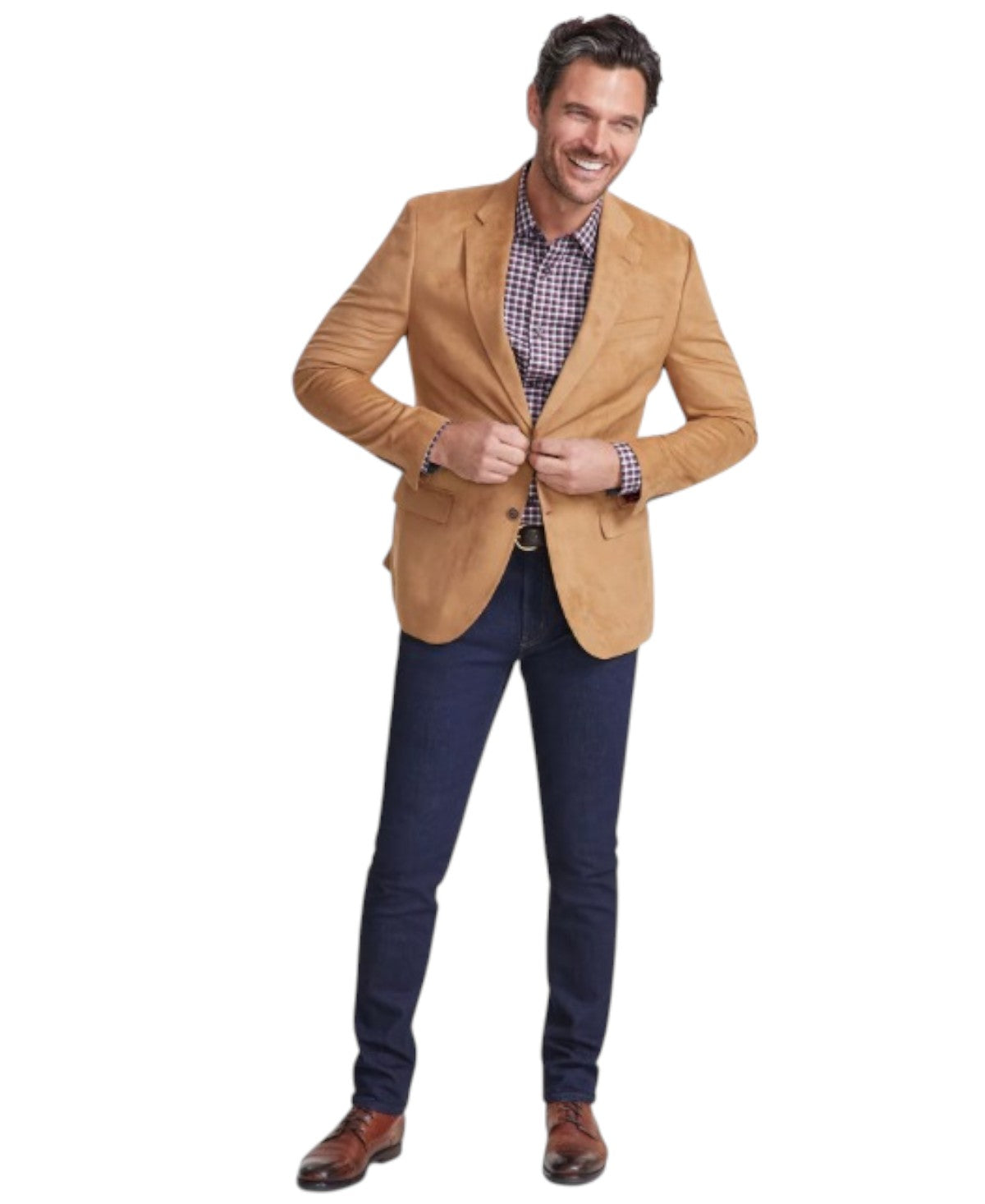 Nautica Mens Modern fit Sport Coat Blazer 42 S Beige Solid Stretch