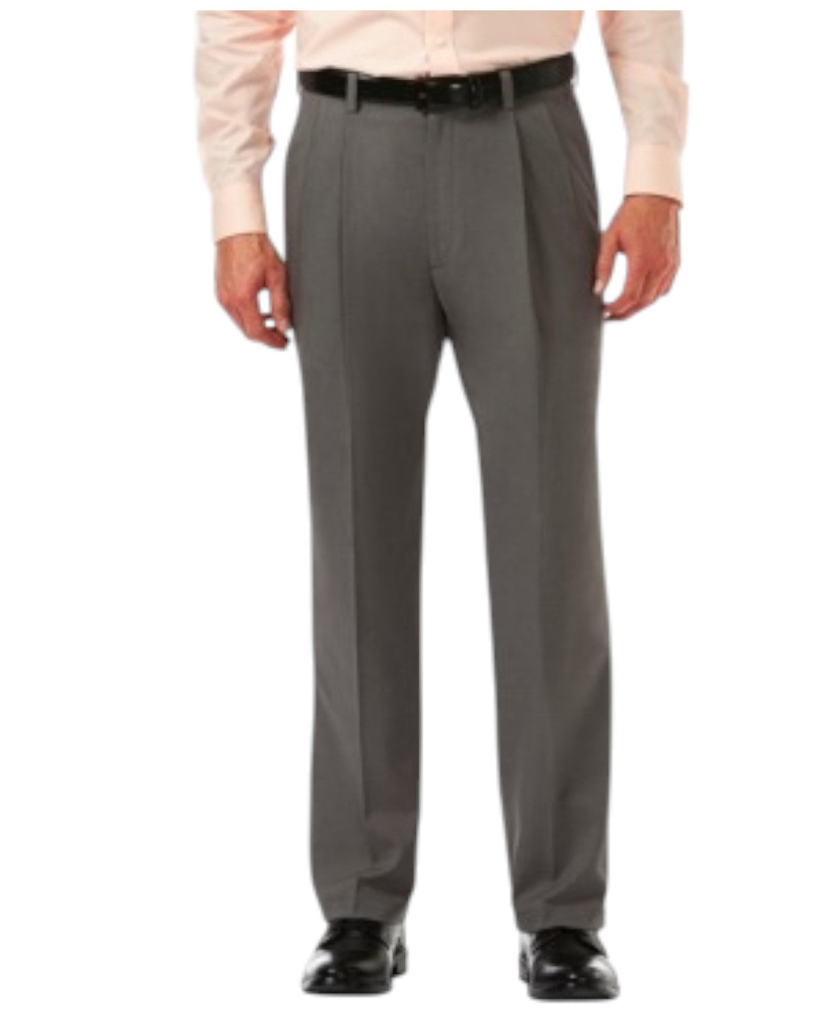 Haggar Mens Classic fit Dress Pants 36 / 32 Charcoal Grey Solid Stretch