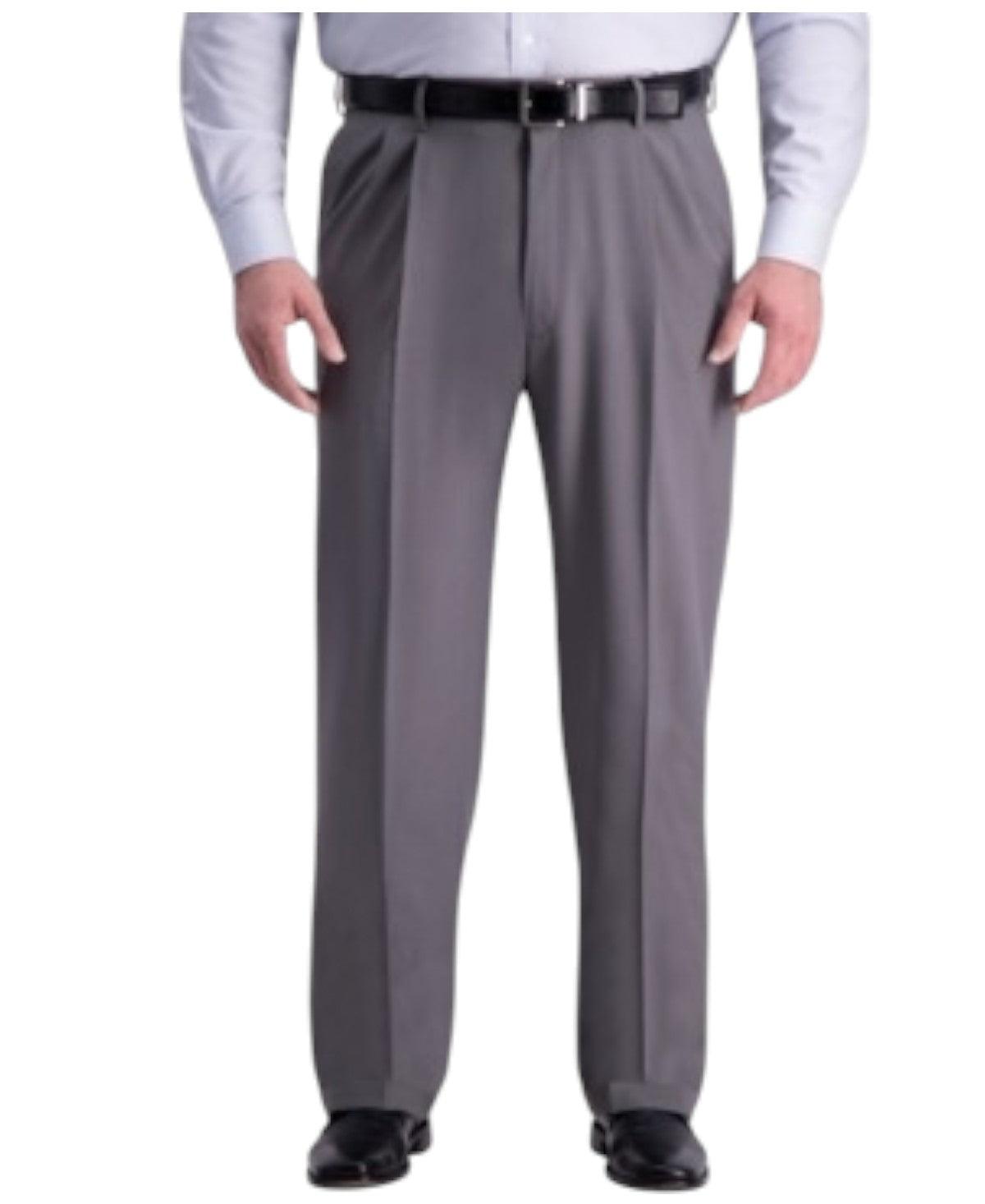 Haggar Mens Classic fit Dress Pants 50 / 29 Grey Solid Stretch