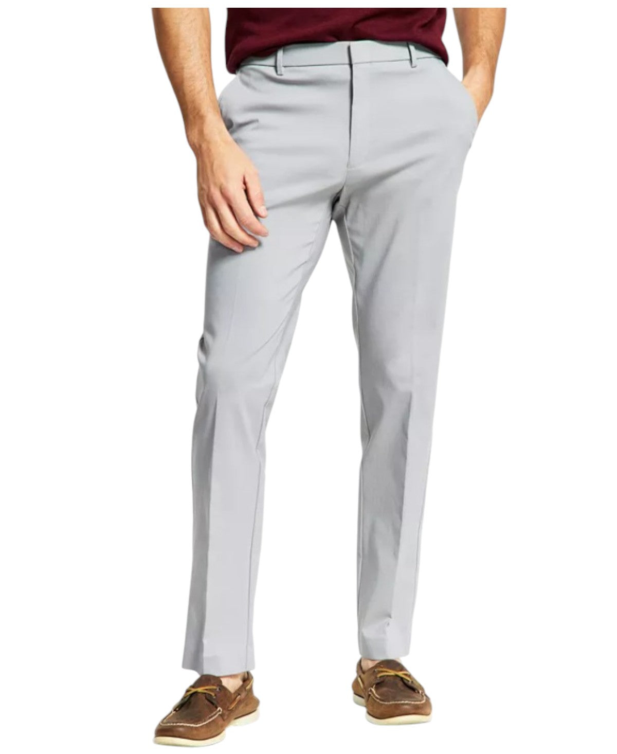 Tommy Hilfiger Mens Modern fit Dress Pants 48 / 30 Light Grey Solid Stretch