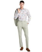 Bar Iii Mens Slim fit Dress Pants 32 / 32 Light Green Solid Stretch Wool