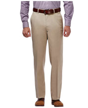 Haggar Mens Classic fit Dress Pants 36 / 29 Beige Solid Stretch
