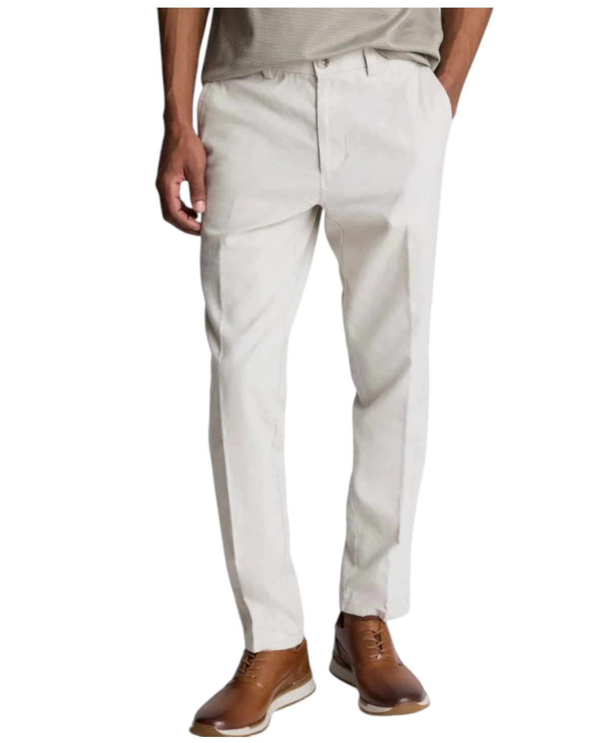 Kenneth Cole Mens Slim fit Dress Pants 29 / 30 Beige Solid Stretch