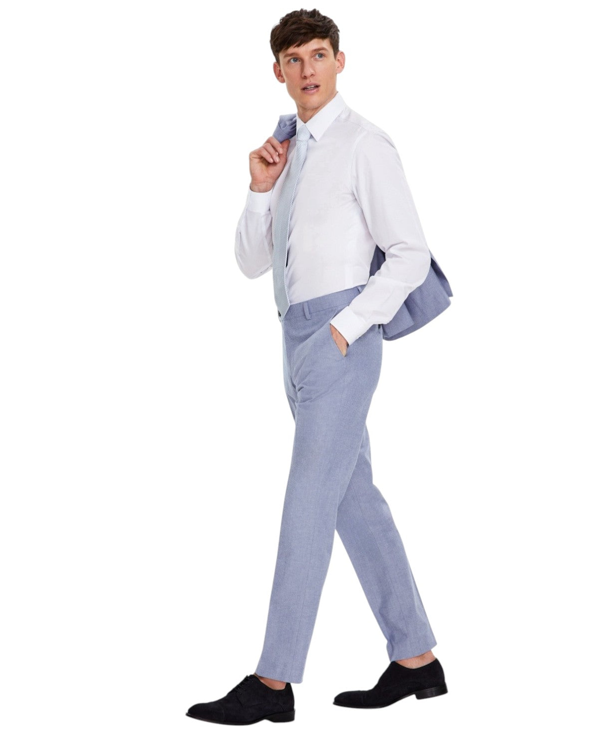 Tommy Hilfiger Mens Modern fit Dress Pants 38 / 32 Blue Solid Stretch