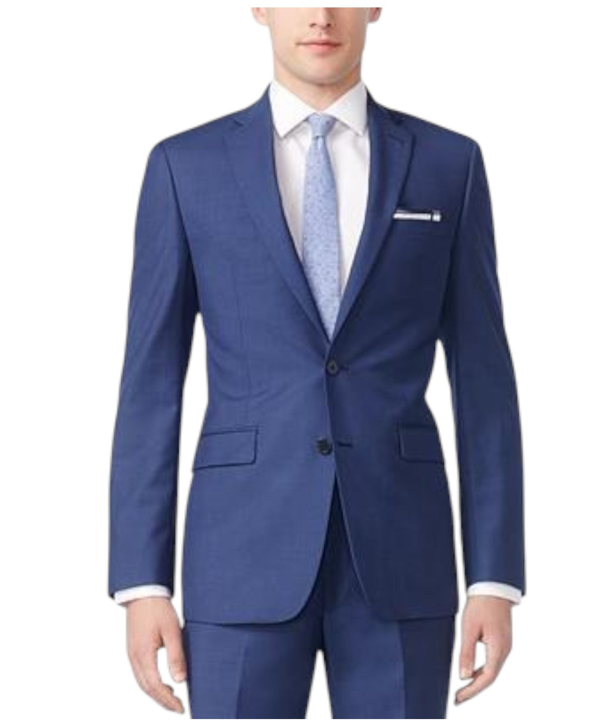 Calvin Klein Mens Slim fit Suit Jacket Blazer 38 S Navy Blue Solid Stretch Wool