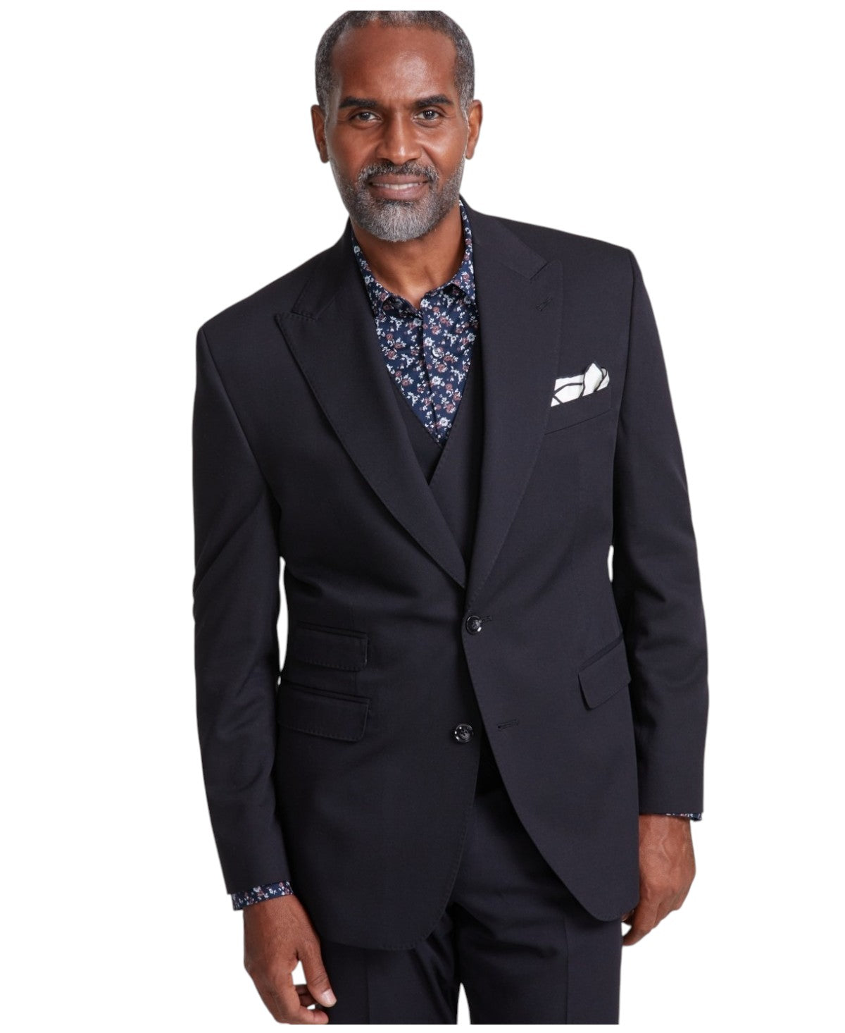 Tayion Mens Classic fit Suit Jacket Blazer 52 R Black Solid Stretch