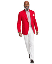Tayion Mens Classic fit Sport Coat Blazer 44 S Red Solid Stretch