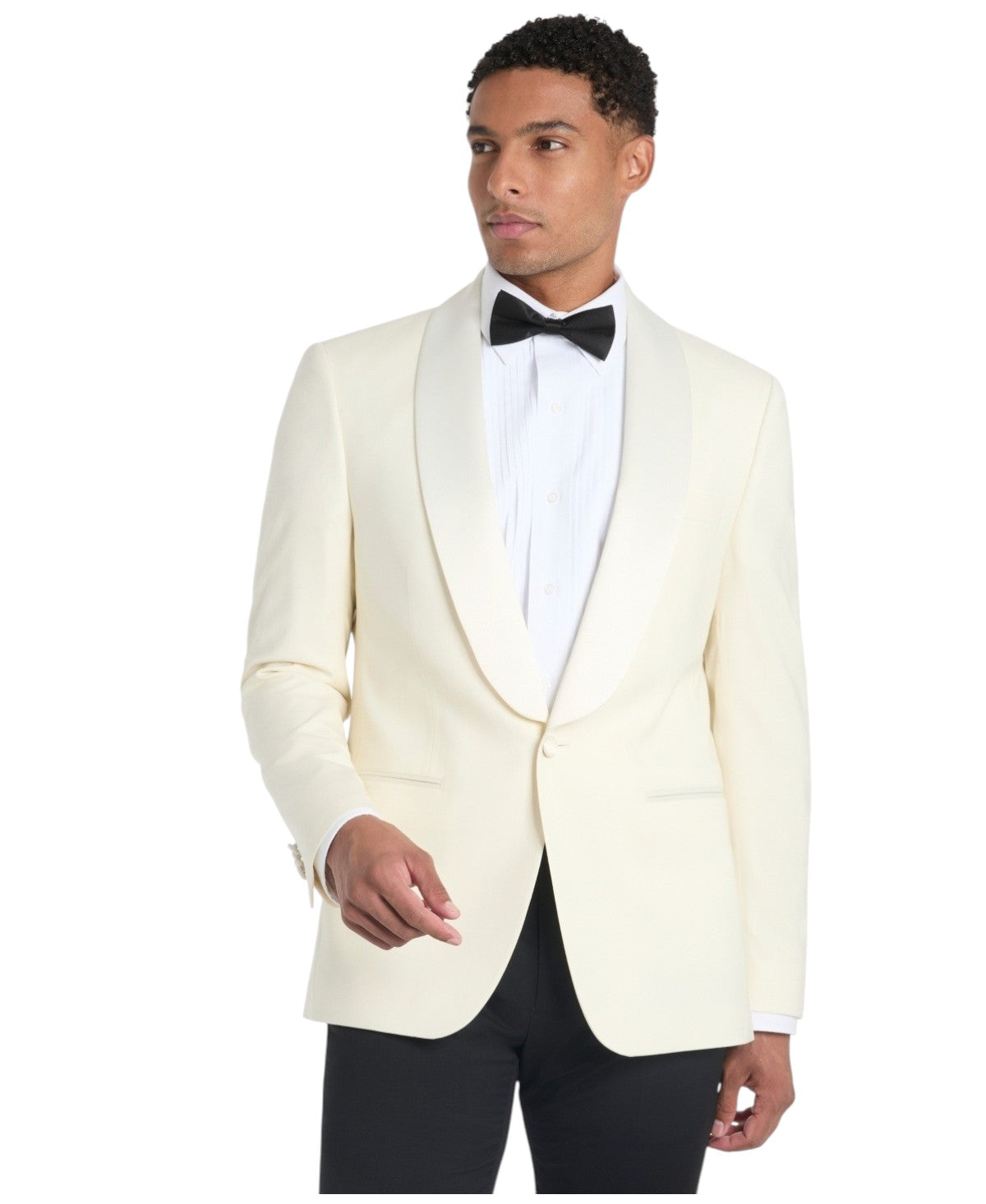 Tommy Hilfiger Mens Slim fit Tuxedo Jacket Blazer 44 R White Solid Stretch Wool
