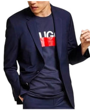 Hugo Boss Mens Slim fit Suit Jacket Blazer 36 R Navy Blue Solid Stretch Wool